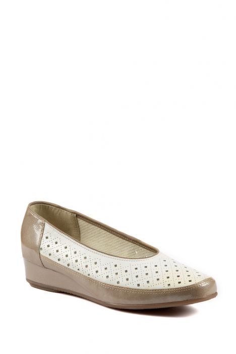 35037 Ara Shoes Kadın Dolgu Topuk Deri Ayakkabı 3-8,5 COTTON,WEISS - 16CW