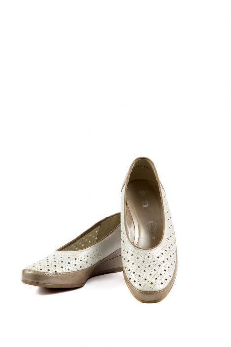 35037 Ara Shoes Kadın Dolgu Topuk Deri Ayakkabı 3-8,5 COTTON,WEISS - 16CW