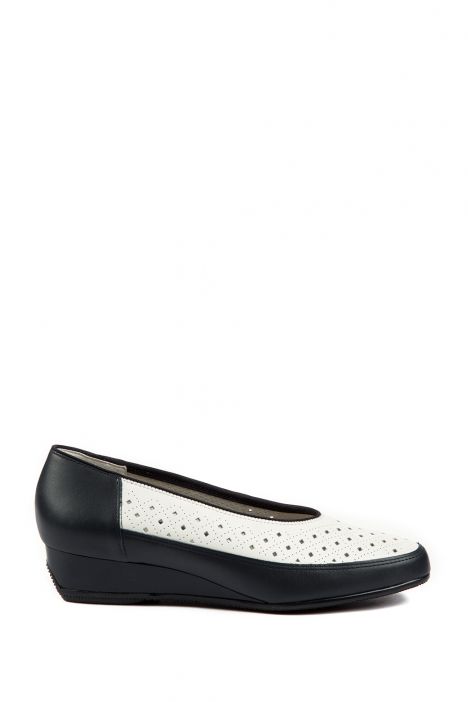 35037 Ara Shoes Kadın Dolgu Topuk Deri Ayakkabı 3-8,5 BLAU,WEISS - 17BW
