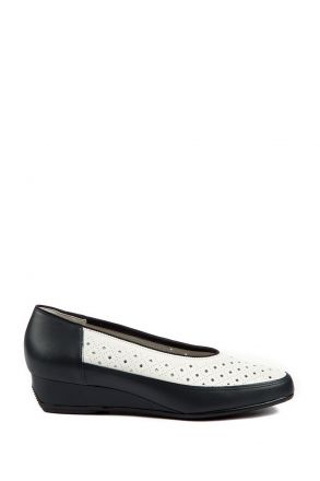 35037 Ara Shoes Kadın Dolgu Topuk Deri Ayakkabı 3-8,5 BLAU,WEISS - 17BW