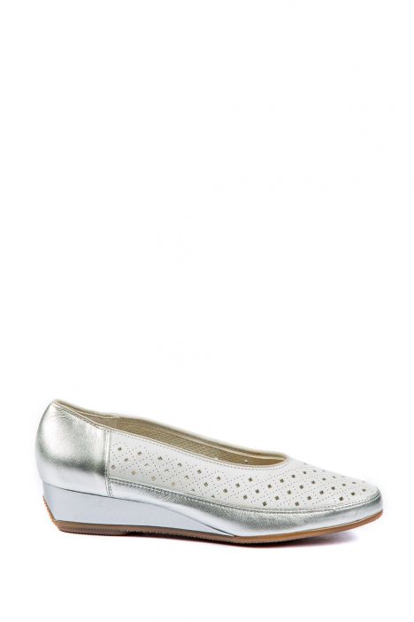 35037 Ara Shoes Kadın Dolgu Topuk Deri Ayakkabı 3-8,5 SILBER,WEISS - 18SW