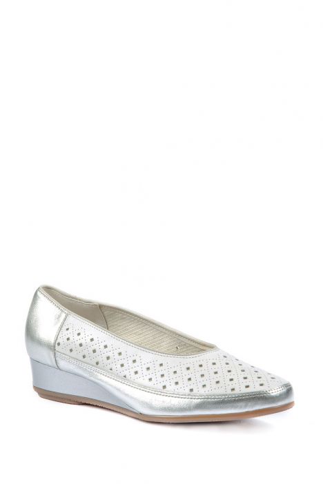 35037 Ara Shoes Kadın Dolgu Topuk Deri Ayakkabı 3-8,5 SILBER,WEISS - 18SW