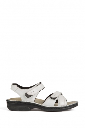 3522 Berkemann Kadın Anatomik Deri Sandalet 3-8,5 Weiss Soft-Sportnappa - 103