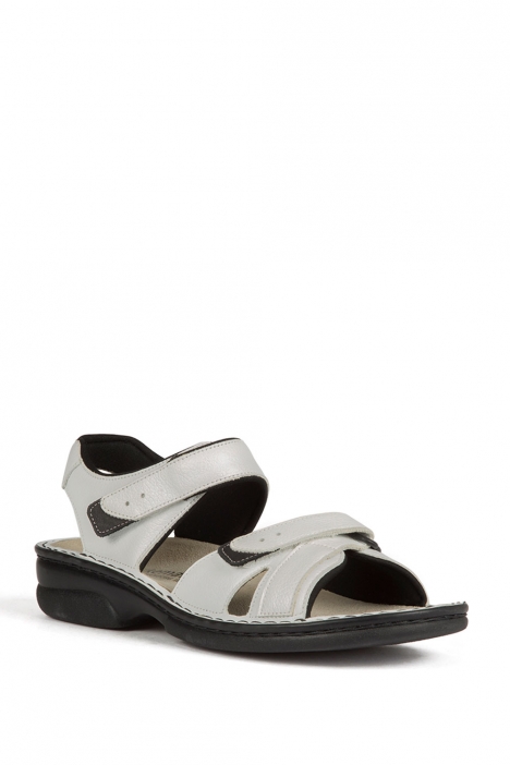 3522 Berkemann Kadın Anatomik Deri Sandalet 3-8,5 Weiss Soft-Sportnappa - 103