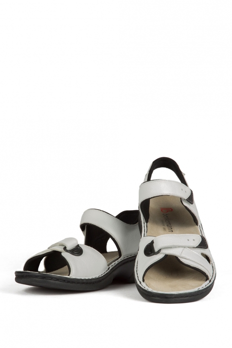 3522 Berkemann Kadın Anatomik Deri Sandalet 3-8,5 Weiss Soft-Sportnappa - 103
