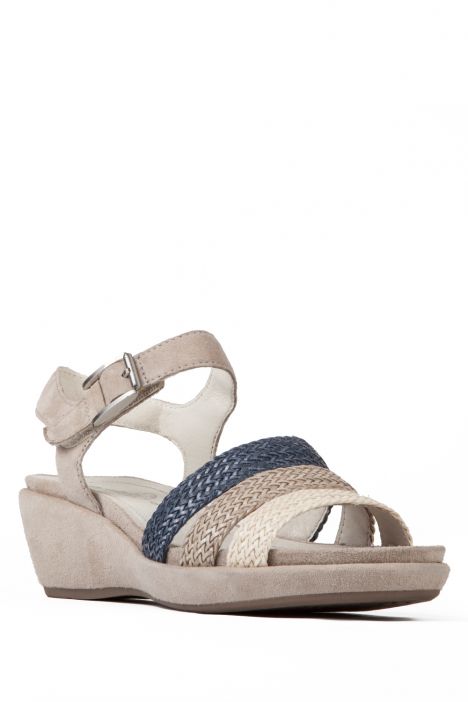35351 Ara Shoes Kadın Dolgu Topuk Sandalet 3 - 8 OFFWHITE/KIESEL,INKABLAU - 07OK