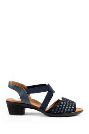 35717 Ara Shoes Kadın Topuklu Nubuk Sandalet 3-8,5 BLAU - 05B