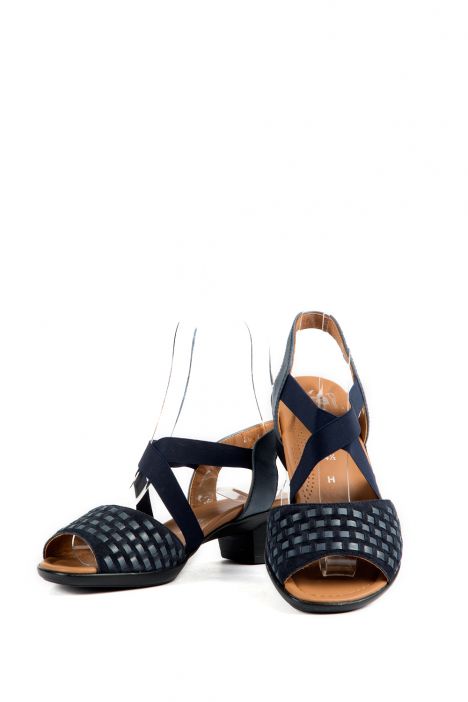 35717 Ara Shoes Kadın Topuklu Nubuk Sandalet 3-8,5 BLAU - 05B