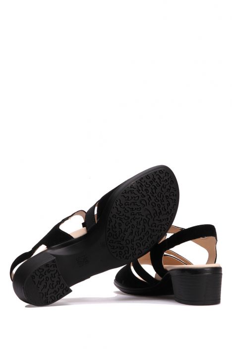 35730 Ara Shoes Kadın Topuklu Süet Sandalet 3.5-7.0 SİYAH/SAMTCHE/BLACK - 01SB