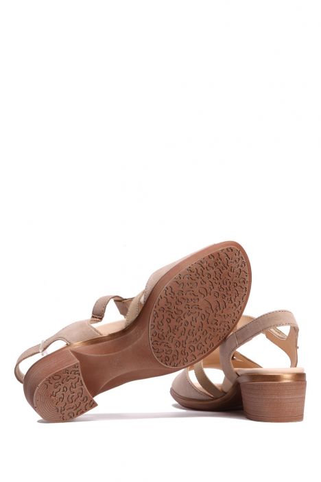 35730 Ara Shoes Kadın Topuklu Süet Sandalet 3.5-7.0 LIN-MET,SAND - 05LS