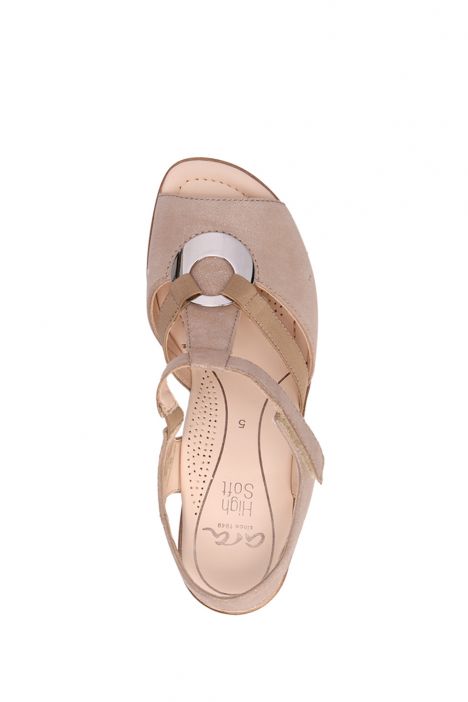 35730 Ara Shoes Kadın Topuklu Süet Sandalet 3.5-7.0 LIN-MET,SAND - 05LS