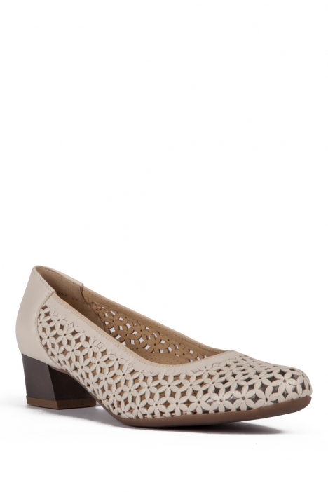 35862 Ara Shoes Kadın Topuklu Deri Ayakkabı 3-8 SOFTCALF-A, PRE-MET, MARMOR,TITAN - 07SMT