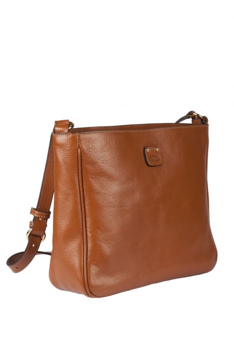 3646 Bric's Life Pelle Omuz Çantası 29x24,5x9 cm Taba / Leather