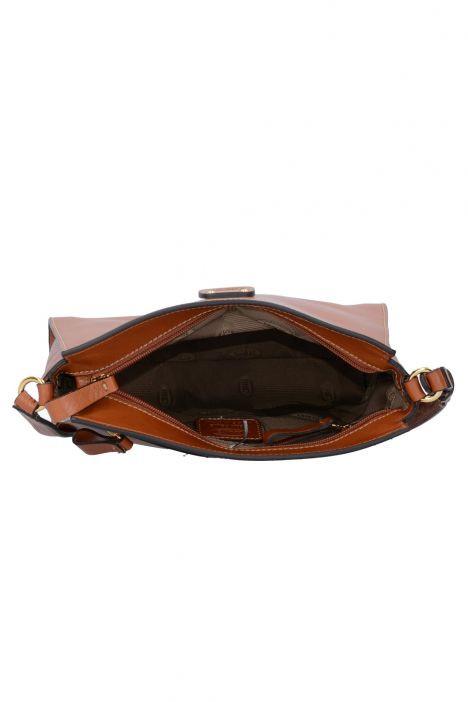3659 Bric's Life Pelle Omuz Çantası 25x22x9 cm Taba / Leather