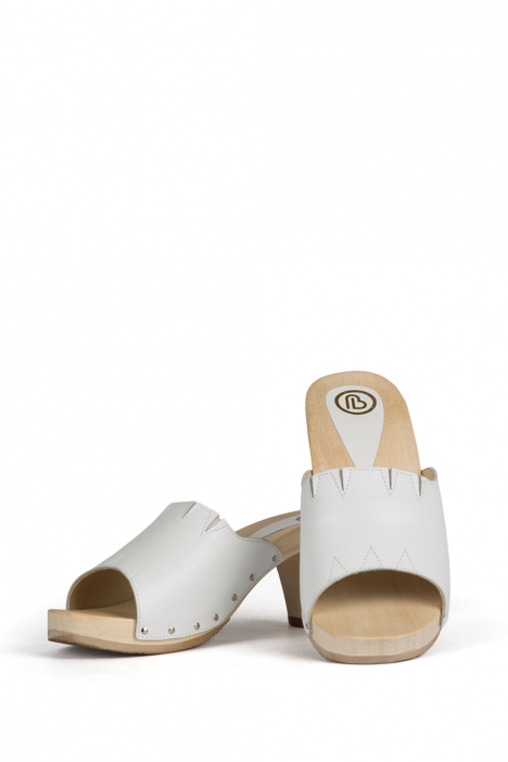 370 Berkemann Kadın Ahşap Terlik 36-41 Beyaz / Bianco