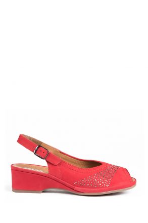 37005 Ara Shoes Kadın Nubuk Sandalet 3 - 8,5 ROSSO - 07R