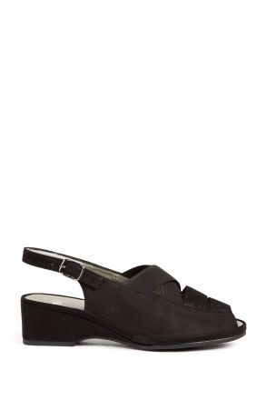37034 Ara Shoes Kadın Sandalet 2,5-8 SCHWARZ NUB. LUCERTO,METAL - 08NS