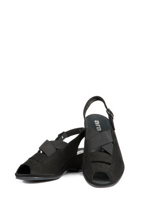 37034 Ara Shoes Kadın Sandalet 2,5-8 SCHWARZ NUBUK-HEAVEN - 05NS