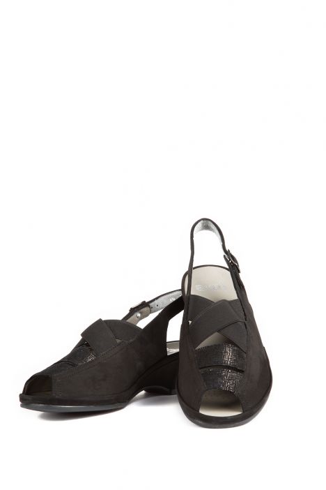 37034 Ara Shoes Kadın Sandalet 2,5-8 SCHWARZ NUB. LUCERTO,METAL - 08NS
