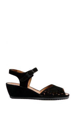 37118 Ara Shoes Kadın Süet Sandalet 3,5-8,5 SCHWARZ - 01S
