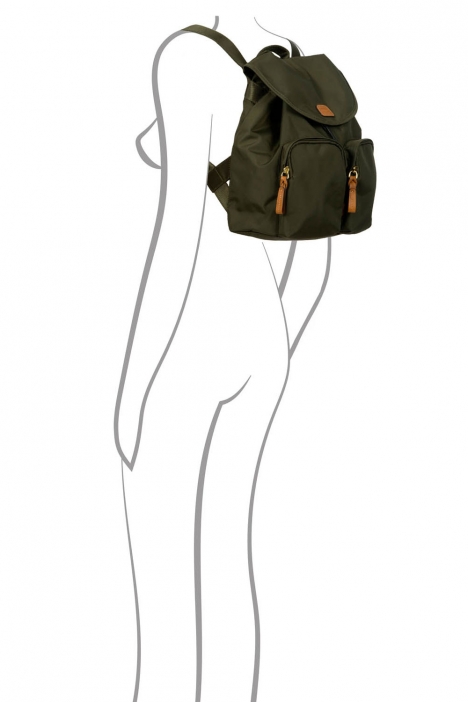 3754 Bric's X-Travel Sırt Çantası 27x27x13 cm Yeşil / Olive