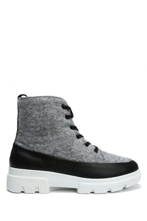 3801 Berkemann Willa Kadın Anatomik Bot 3.5-7.5 Light Gray/Black - Felt/Leather - 126