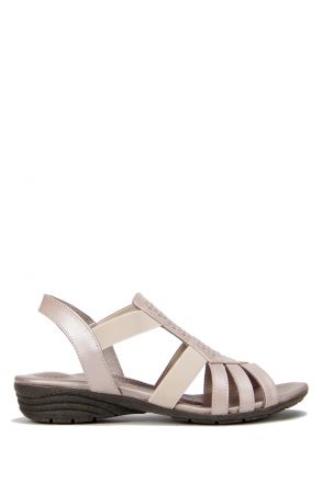 3933 Lilyum Kadın Sandalet 36-41 Bej Sedef / Beige