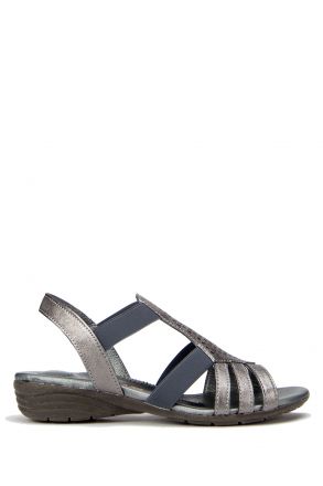 3933 Lilyum Kadın Sandalet 36-41 Gri / Silver
