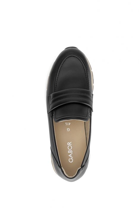 400601 Gabor Kadın Deri Anatomik Loafer 4.0-7.5 001 Siyah/Foulardcalf black