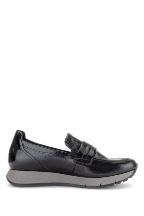 400601 Gabor Kadın Deri Anatomik Loafer 4.0-7.5 002 Rugan Siyah/Rock Lack black