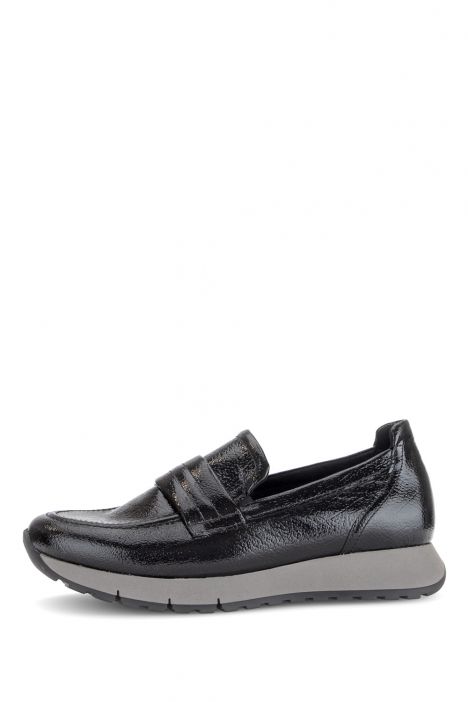 400601 Gabor Kadın Deri Anatomik Loafer 4.0-7.5 002 Rugan Siyah/Rock Lack black