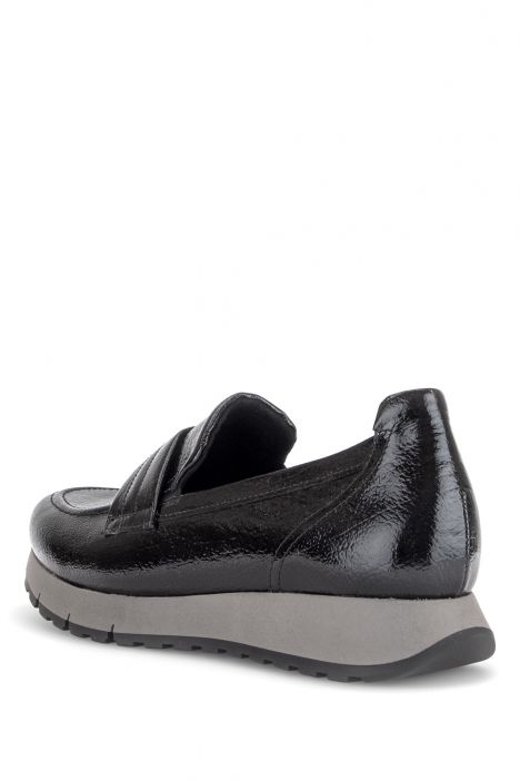 400601 Gabor Kadın Deri Anatomik Loafer 4.0-7.5 002 Rugan Siyah/Rock Lack black