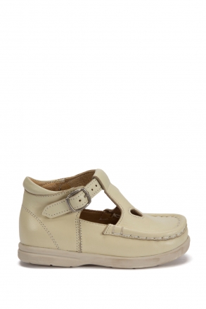 402 Kalite Çocuk Ayakkabı (Tokalı) 25-30 Bej / Beige