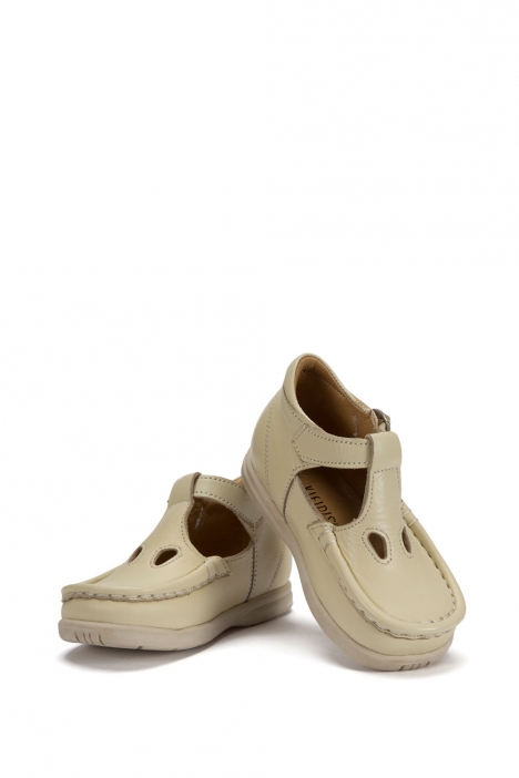 402 Kalite Çocuk Ayakkabı (Tokalı) 25-30 Bej / Beige