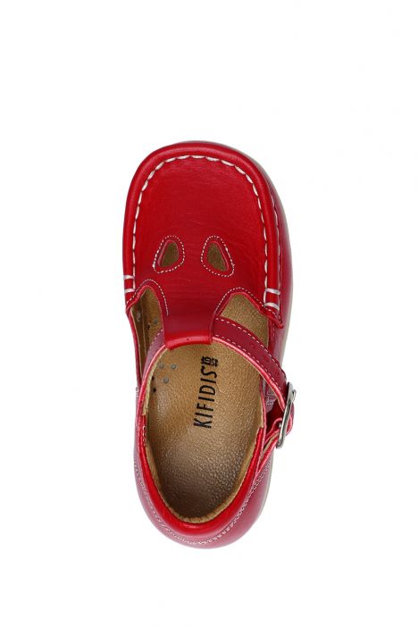 402 Kalite Çocuk Ayakkabı (Tokalı) 25-30 Kırmızı / Red