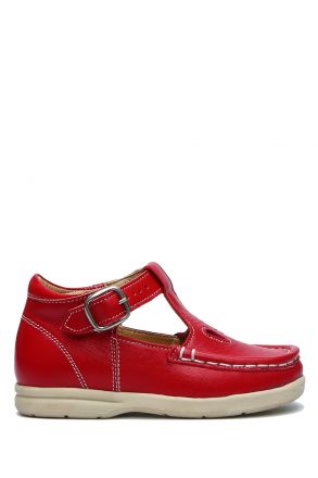 402 Kalite Çocuk Ayakkabı (Tokalı) 25-30 Kırmızı / Red