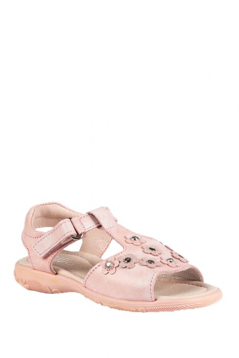 *Bt 4091D4 Kifidis Melania Hakiki Deri Çocuk Sandalet 24-32 Pembe / Rosa