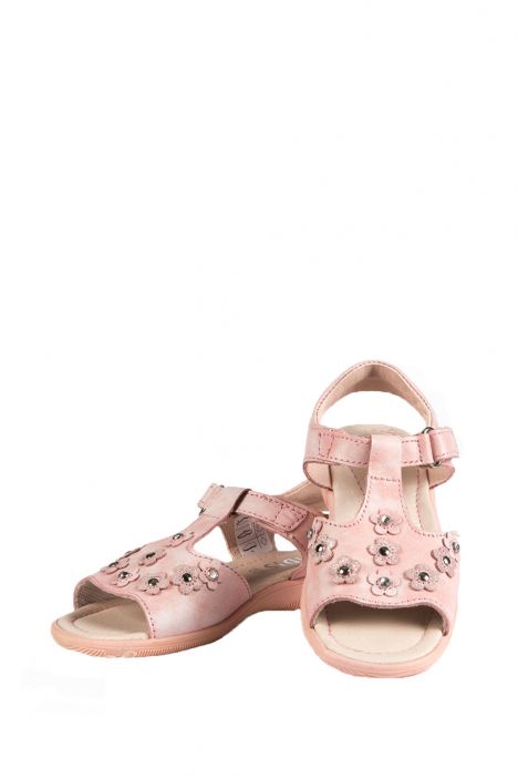 *Bt 4091D4 Kifidis Melania Hakiki Deri Çocuk Sandalet 24-32 Pembe / Rosa