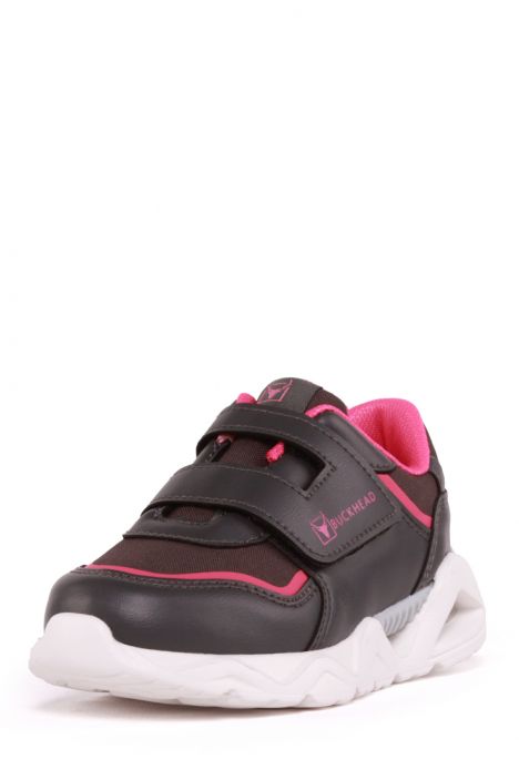 4166 Buckhead Vumar Unisex Çocuk Spor Ayakkabı 27-35 Gri-Fuşya \ Grey-Fuchsia