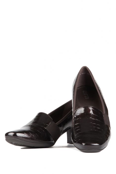 41781 Ara Shoes Kadın Topuklu Deri Ayakkabı 3-8 COCCO-LACK, MOCCA - 03CM