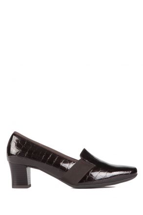 41781 Ara Shoes Kadın Topuklu Deri Ayakkabı 3-8 COCCO-LACK, MOCCA - 03CM