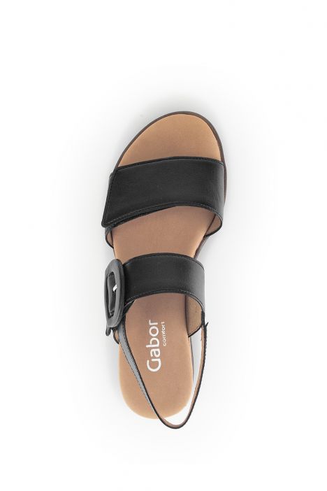 42752 Gabor Kadın Dolgu Topuklu Deri Sandalet 3.5-7.5 57 Siyah/Nappa (LDS) schwarz(Kork/schw)