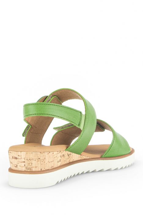 42752 Gabor Kadın Dolgu Topuklu Deri Sandalet 3.5-7.5 24 Yeşil/Nappa Nava (LDS) green (Kork/creme)