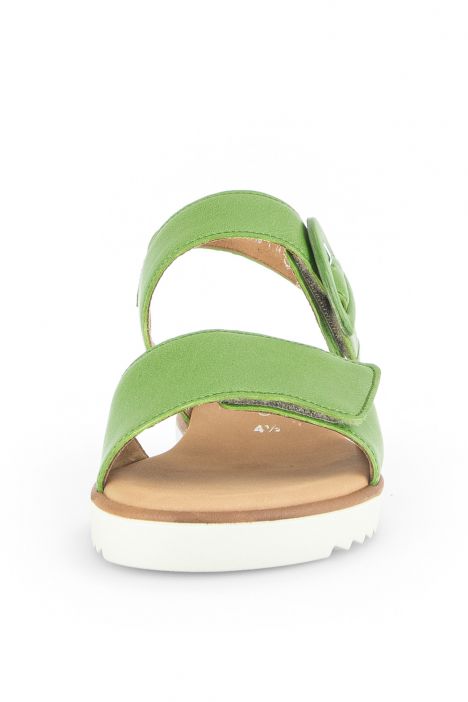 42752 Gabor Kadın Dolgu Topuklu Deri Sandalet 3.5-7.5 24 Yeşil/Nappa Nava (LDS) green (Kork/creme)