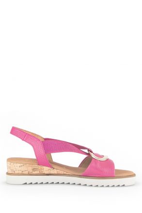 42753 Gabor Kadın Dolgu Topuklu Deri Sandalet 3.5-7.5 51 Pembe/Cervo (LDS) kelly (Kork/gold)