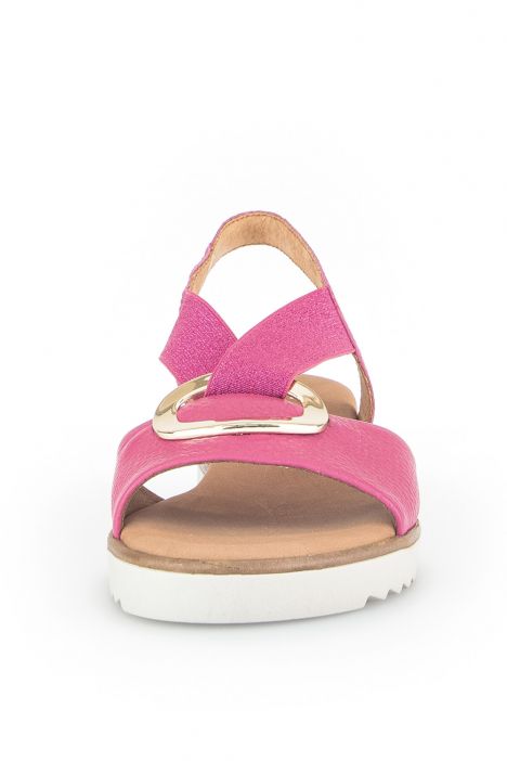 42753 Gabor Kadın Dolgu Topuklu Deri Sandalet 3.5-7.5 51 Pembe/Cervo (LDS) kelly (Kork/gold)
