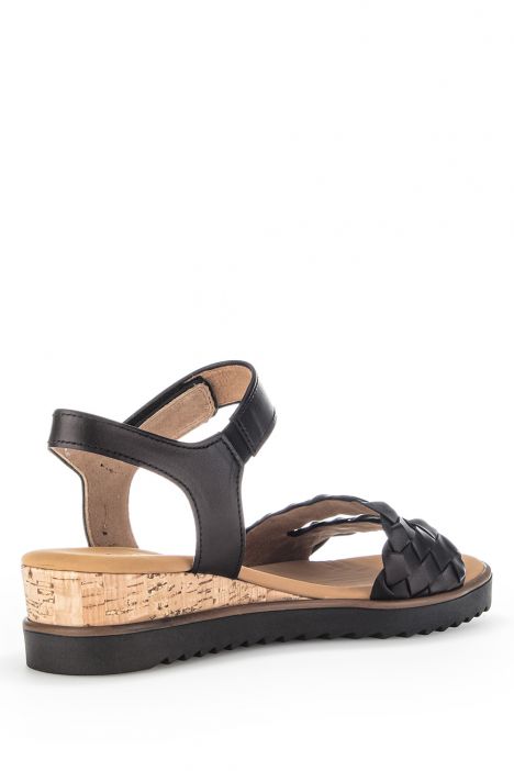 42759 Gabor Kadın Dolgu Topuklu Deri Sandalet 3.5-7.5 27 Siyah/Foulardcalf (LDS) schwarz(Kork/schw)