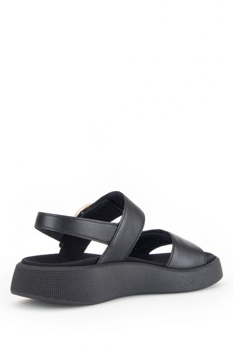 42863 Gabor Kadın Dolgu Topuklu Deri Sandalet 3.5-7.5 57 Siyah/Nappa schwarz(goldmatt/s)