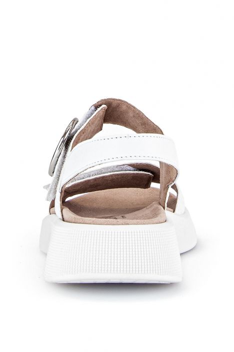 42863 Gabor Kadın Dolgu Topuklu Deri Sandalet 3.5-7.5 60 Beyaz/Flecht Twist/Nappa weiss (silber/w)