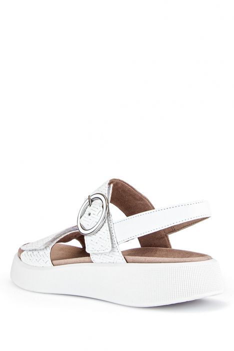 42863 Gabor Kadın Dolgu Topuklu Deri Sandalet 3.5-7.5 60 Beyaz/Flecht Twist/Nappa weiss (silber/w)